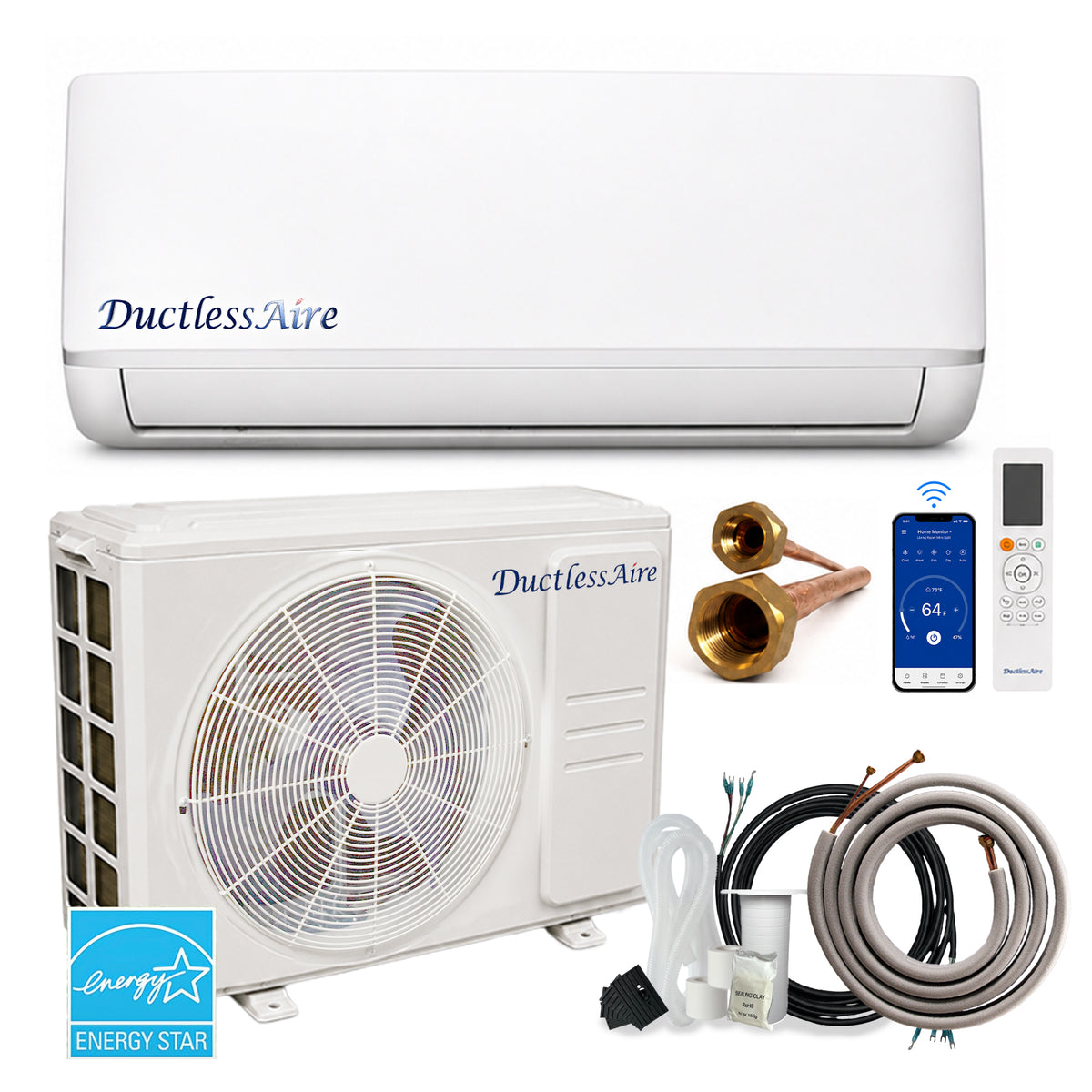 18,000 BTU 21 SEER2 R454b Mini Split Heat Pump - (650-900 Sq. Ft. Coverage) Model # 454-18-KA