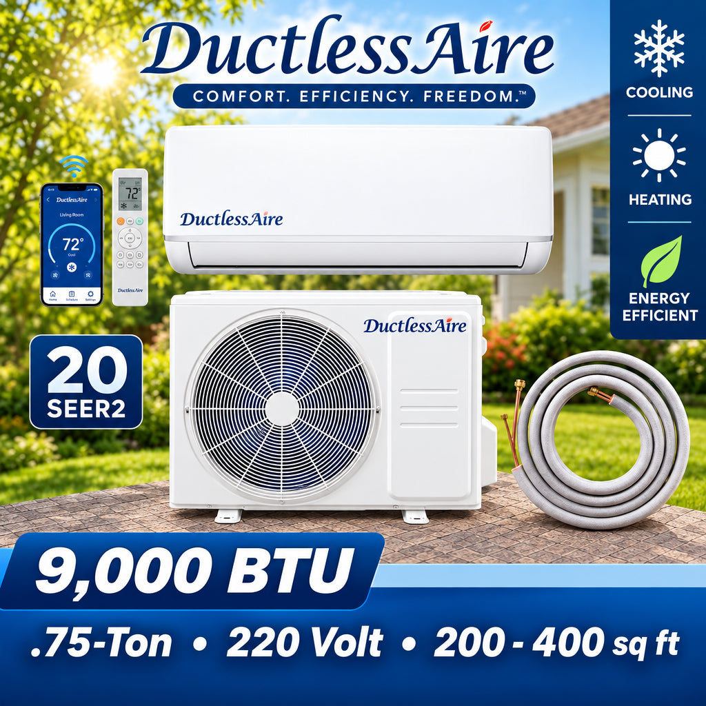 9,000 BTU 20 SEER2 R454b Mini Split Heat Pump - (350-400 Sq. Ft. Coverage) Model # 454-09-KA