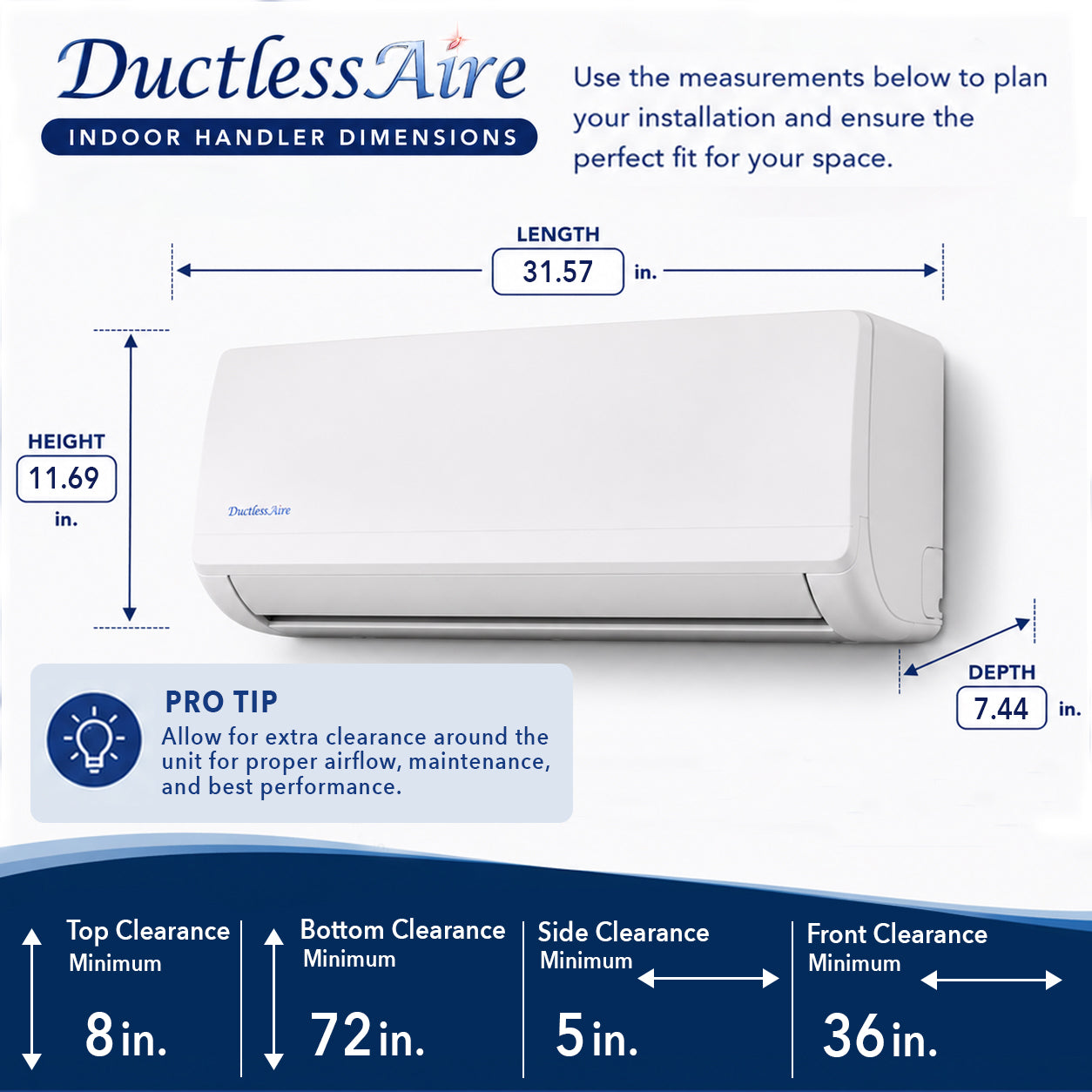 9,000 BTU 24.6 SEER2 R454b Mini Split Heat Pump - (350-400 Sq. Ft. Coverage)