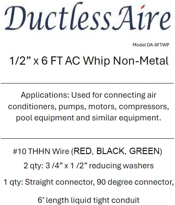 AC Whip 1/2" x 6 foot