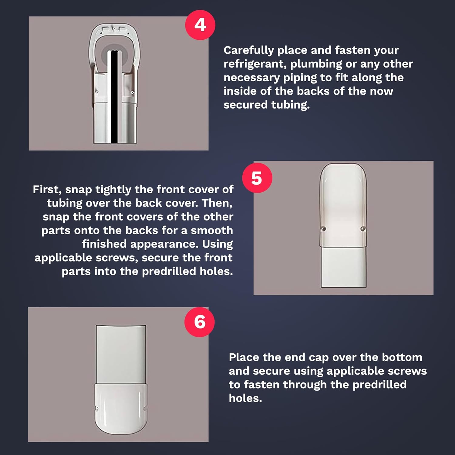 3" Kit (2x39" Hide-A-Line, Wall Cover, Coupler, End Cap)