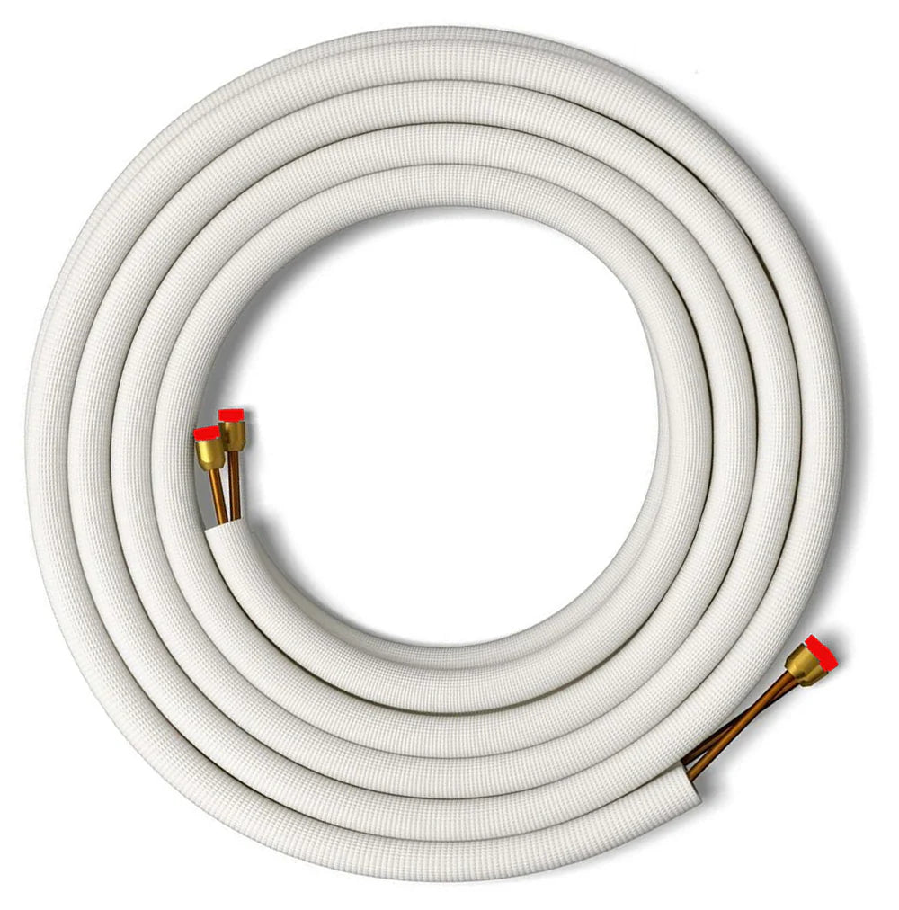 1/4" - 3/8" Mini Split Line Set, Flare Ends, W/Nuts, Insulated. 35 Ft.