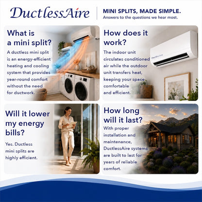 9,000 BTU 20 SEER2 R454b Mini Split Heat Pump - (350-400 Sq. Ft. Coverage) Model # 454-09-KA