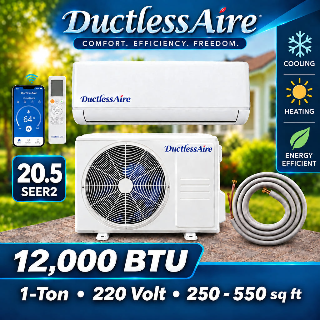 12,000 BTU 20.5 SEER2 R454b Mini Split Heat Pump - (450-600 Sq. Ft. Coverage) Model # 454-12-KA