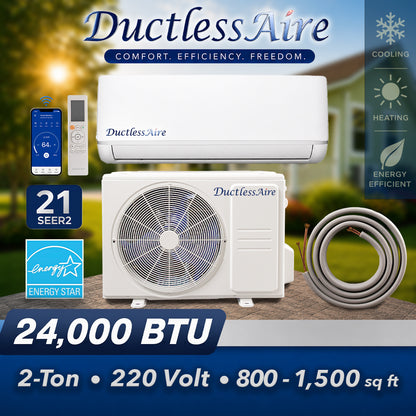 24,000 BTU 21 SEER R454b Mini Split Heat Pump - (950-1,200 Sq. Ft. Coverage) Model # 454-24-KA