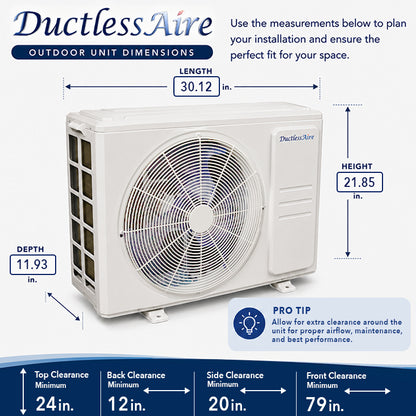 12,000 BTU 23.1 SEER2 R454b Mini Split Heat Pump - (450-600 Sq. Ft. Coverage)