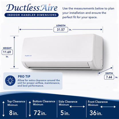 9,000 BTU 24.6 SEER2 R454b Mini Split Heat Pump - (350-400 Sq. Ft. Coverage)