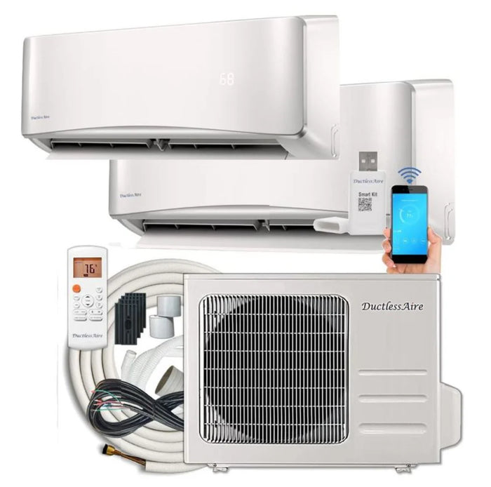 28,000 BTU R454b Multi Zone with (1) 9,000 BTU and (1) 18,000 BTU Indoor Unit (Up to 1,200 Combined Sq. Ft. Coverage)