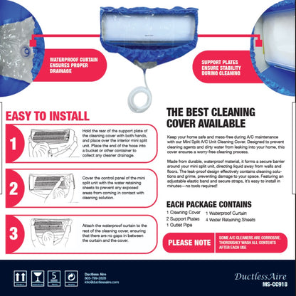 Mini Split Cleaning Cover 9,000 BTU to 18,000 BTU Unit