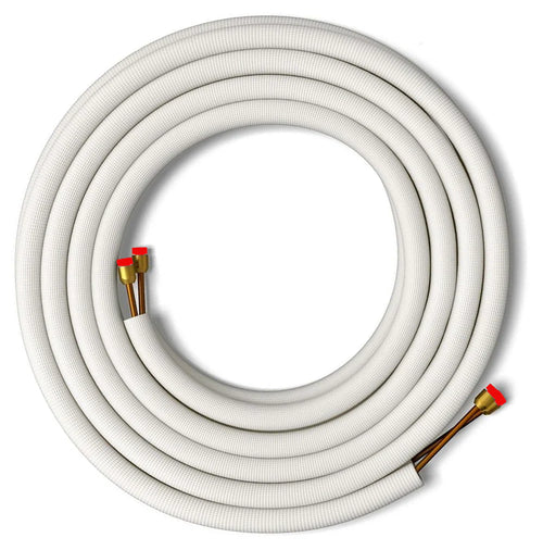 1/4" - 3/8" Mini Split Line Set, Flare Ends, W/Nuts, Insulated. 35 Ft.